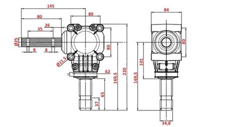 HOEKVERKLEINER L-150J 1:1 (12PK-9kW)