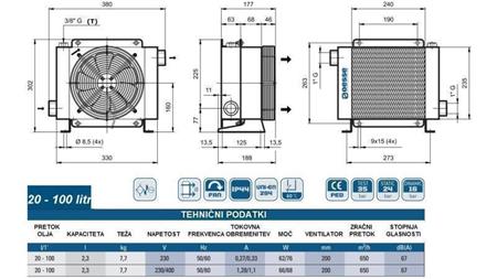 OLEJOVÝ CHLADIČ AC 230V HY01801 20-100 LIT