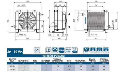 OLEJOVÝ CHLADIČ DC 12V HY01602 20-80 LIT