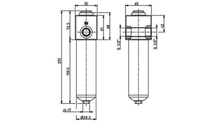HYDRAULIKDRUCKFILTER IKRON 1/2 - 10u - 45LIT - 250bar