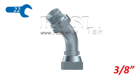 HYDRAULISCHE BOCHT 45° BSP MAN-VROUW 3/8