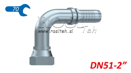 HYDRAULISCHE AANSLUITING BSP VROUWELIJKE ELBOW 90° DN51-2