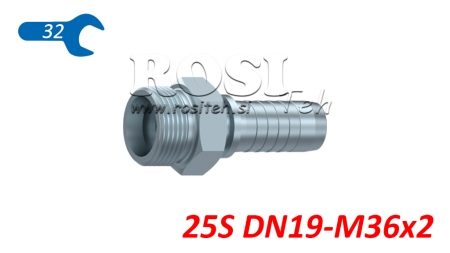 HYDRAULISCHE AANSLUITING CES 25 MET MANNELIJKE DN19-M36X2