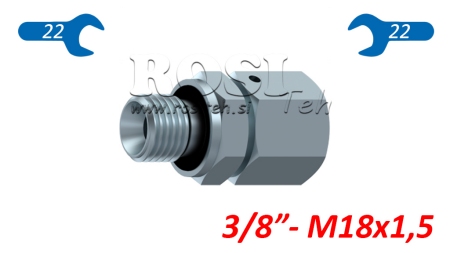 HYDRAULISCHE TWEEWIJZIGER INVOERDRAADVERBINDING AOVR ED BSP3/8 - M18X1,5