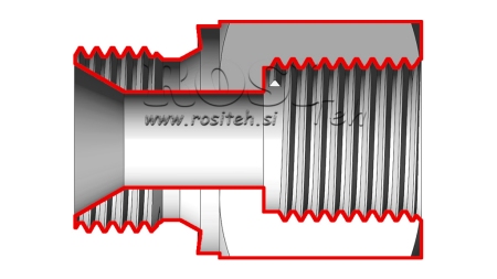 HYDRAULISCHE ADAPTER MAN-VROUW 3/8-16X1,5
