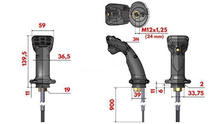 AFSTANDSBEDIENING JOYSTICK - 3 KNOPPEN