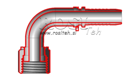 HYDRAULISCHE AANSLUITING DKORFS VROUWELIJKE ELBOW 90° DN8-11/16-16
