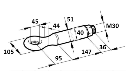 OTÁČIVÝ TAŽNÝ KLOBOUK FI45 6000/1100KG