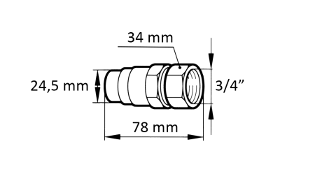 GYORS KAPCSOLÓ BAGER FFH FÉRFI 3/4 38mm
