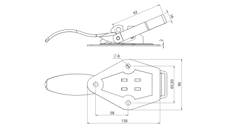 SLUITING ZIJPANEEL VAN AANHANGER, TYPE TOGGLE
