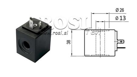 ELEKTROMAGNETICKÁ CÍVKA 12V DC - fi 13mm-38mm IP65