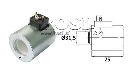 ELEKTROMAGNETISCHE SPOEL 230V AC VOOR CETOP KLEP 5 - fi 31.4mm-75mm 37W