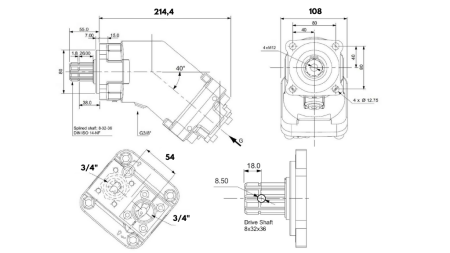 HYDRAULISCHE GRIJZE IJZER POMP 65CC BANANA