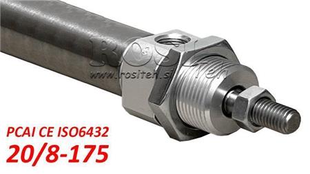 PNEUMATISCHE CYLINDER PCAI 20/8-175 CE ISO6432