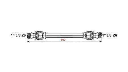 CE GOEDGEKEURDE CARDANAS PROFI-LIJN CAT.2 lengte 800mm