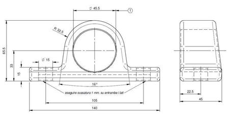 HOLDER VOOR TELESCOPISCHE CYLINDER FI45