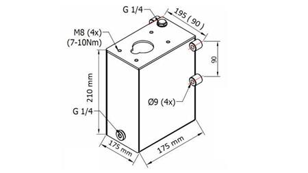 RESERVOIR 5L VOOR HANDPOMP - afmetingen