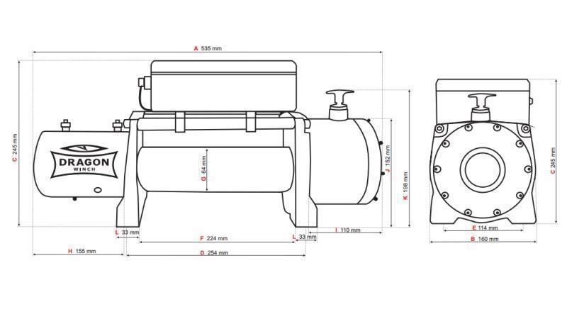 24 V ELEKTRICKÝ VYHÝBACÍ KLOBOUK DWM 12000 HD - 5443 kg