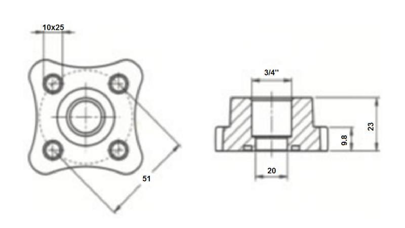 SCHLAUCHVERBINDER 3/4 - FLACHFLANSCH fi 50