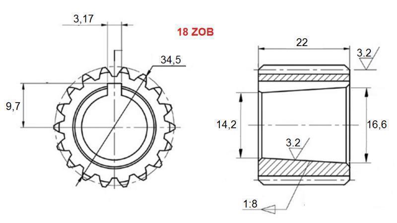 PTO PŘEVODOVKA GR.3 - GR.2 Z18