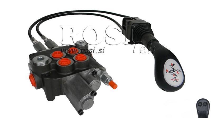 JOYSTICK 2x KNOP MET KABEL 3 m EN HYDRAULISCHE KLEP 2xP80 liter. DRIJFEND