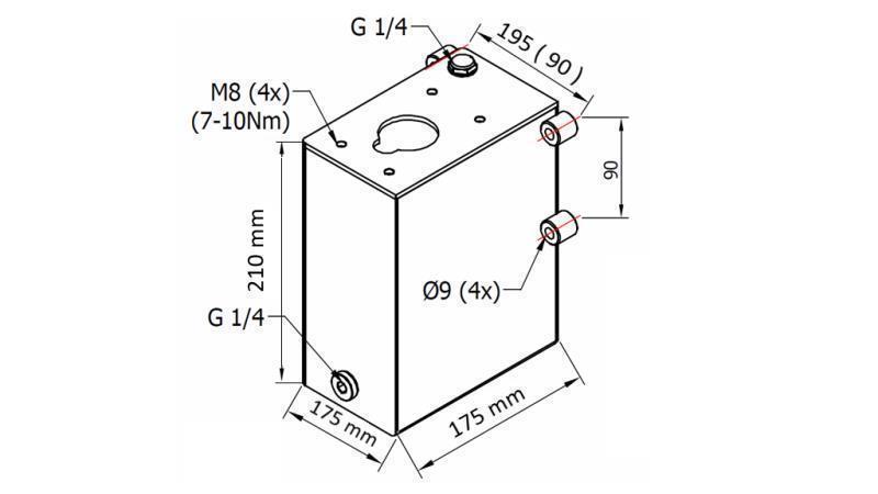 RESERVOIR 5L VOOR HANDPOMP - afmetingen